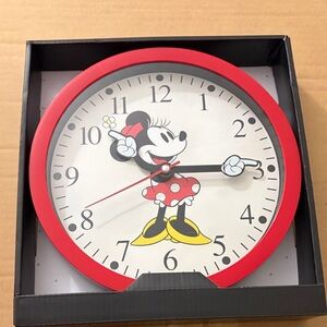 Disney Red and White Wall Clock with Minnie Mouse